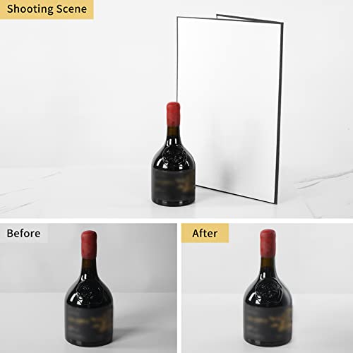 Meking 3 in 1 Photography Reflector Cardboard, 17"x12"/42x30cm A3 Folding Light Diffuser Board for Still Life, Product and Food Photo Shooting - Black, Silver and White - size: 1Pcs A3 Black Silver White