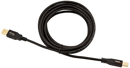 Amazon Basics USB-A to USB-B 2.0 Cable for Printer or External Hard Drive, Gold-Plated Connectors, Black, 10 Foot - size: 10 Feet