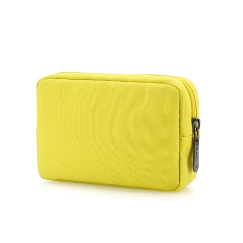 E-Tree Cute Small Makeup Bag,Cosmetic Toiletry Skin Care Make up Little Items Pouch for Purse,Zipper Mini Tech Charger Cable Electronic Organizer Case,Travel Accessories for Women Men Teen,Yellow - color: Yellow, style: Travel Makeup Bag