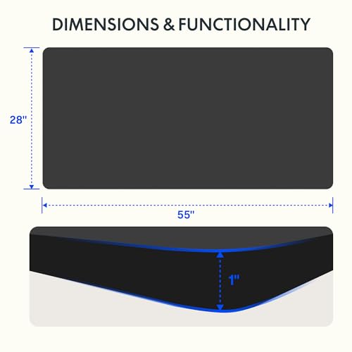 FLEXISPOT Whole Piece 55"x28" Desktop 1" Thickness Height Adjustable Desk Rectangular Tabletop Black Board (55INCH Black Top) - color: Black, size: 55x28"