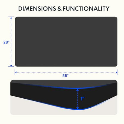 FLEXISPOT Whole Piece 55"x28" Desktop 1" Thickness Height Adjustable Desk Rectangular Tabletop Black Board (55INCH Black Top) - color: Black, size: 55x28"