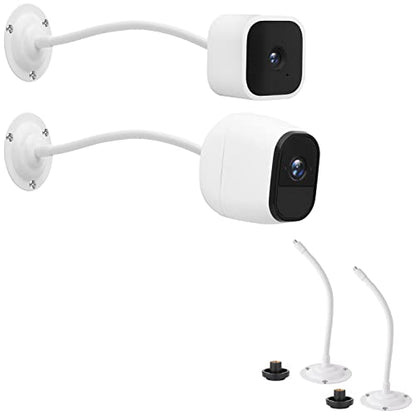 Mippko 2 Pack Camera Flexible Wall Mount Holder Compatible with Arlo/Blink/Reolink/Nest/Wyze/SimpliSafe Camera,Adjustment 8 inch Long Gooseneck Arm with Metal Base,1/4"-20 Threaded Screw,White - color: White