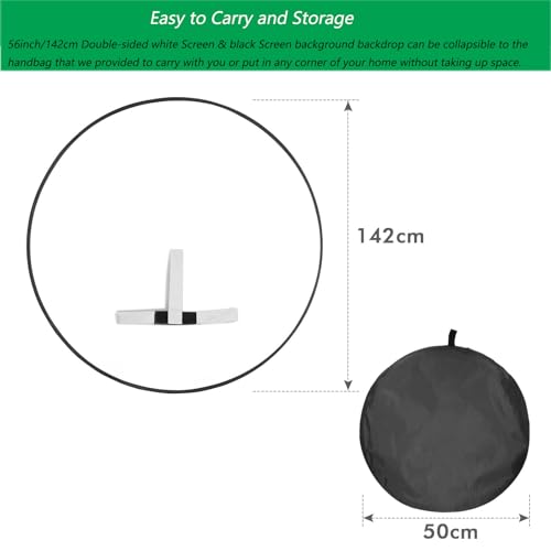 White Screen Chair Backdrop, 56inch Collapsible White Screen Chromakey Portable Pop Up Background for Video Chats, Webcam, Photography, Photo Zoom, Streaming Games (White) - color: White
