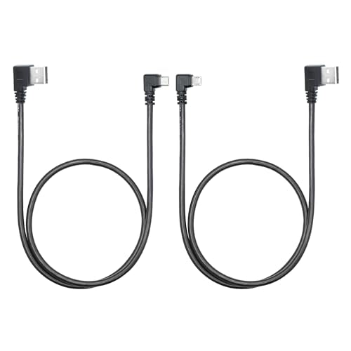 Micro USB Power Data Cable Cable 60CM, 90 Degree USB A Male Right Angle to Micro USB Male Left & Right Angle Charging and Data Sync Cable, for GPS, Dash Cam, Digital Camera, Hard Drive etc - 1Pair - style: USB A Right Angle to Micro USB Left & Right Angle