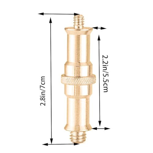 KuuGuu 4 PCS Standard 1/4 to 3/8 inch Metal Convertor Threaded Screw Tripod Adapter Spigot Stud for Flash Holder, Studio Light Stand, Ball Head (Copper) - size: Gold(4)