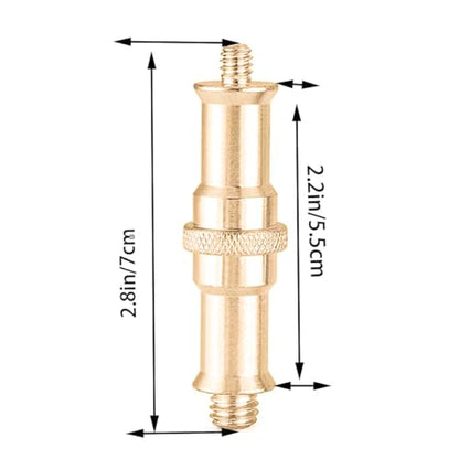 KuuGuu 4 PCS Standard 1/4 to 3/8 inch Metal Convertor Threaded Screw Tripod Adapter Spigot Stud for Flash Holder, Studio Light Stand, Ball Head (Copper) - size: Gold(4)