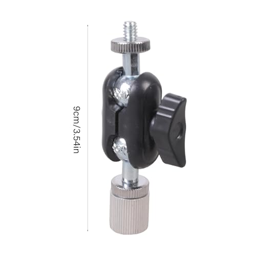 Aluminum Alloy 16mm Ballhead 1/4" Screw Miniature Ball Head Adapter for DSLR Camera Tripod Mount 360rotatable Design Compactly Size Camera Ball Head - color: Silver