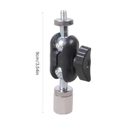 Aluminum Alloy 16mm Ballhead 1/4" Screw Miniature Ball Head Adapter for DSLR Camera Tripod Mount 360rotatable Design Compactly Size Camera Ball Head - color: Black