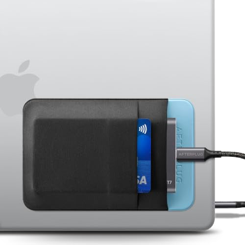 2-Pocket SSD & Hard Drive Holder for Laptop, Reusable Adhesive, Stick-On Pocket Sleeve for External Portable SSD, HDD, Cables and More (Small) - color: Black & Sky Blue, size: Small (For Portable SSDs)