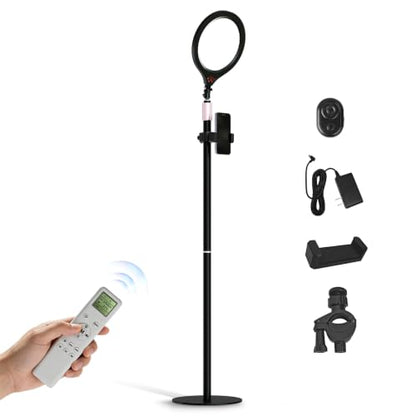 ShowMaven 14" Full Screen Ring Light with Adjustable Stand, Studio LED Ring Light with Phone Holder & 58" Stand, Selfie Light with Remote for Video Photography, TikTok, YouTube, Live Stream