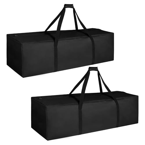 COOLBEBE 60" Sports Duffle Bag - 332L 2PCS Extra Large Travel Duffel Luggage Bag with Upgrade Zipper, Sturdy & Water Resistant Long Duffle Bag for Camping Moving (Black 60inch 2Pack) - size: 60" x 17" x 20" 2Pack