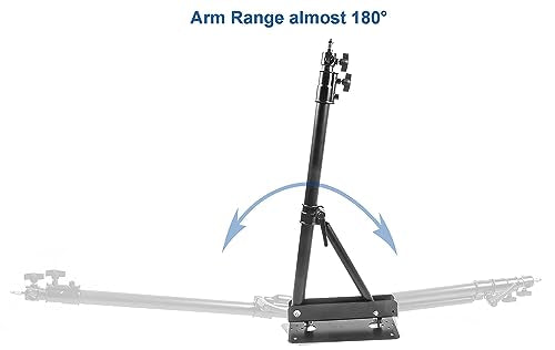 PHOCUS Wall Mount Triangle Boom Arm 51inch /130cm for Ring Light Photography Studio Video Strobe Light, Monolight, Softbox, Reflector, Support Horizontal and Vertical Rotation