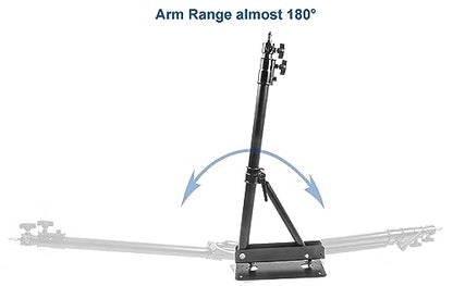 PHOCUS Wall Mount Triangle Boom Arm 51inch /130cm for Ring Light Photography Studio Video Strobe Light, Monolight, Softbox, Reflector, Support Horizontal and Vertical Rotation