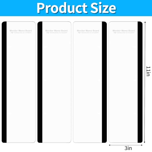Monitor Memo Board, 4PCS Transparent Computer Monitor Side Panel Creative Desktop Memo Board, Acrylic Desktop Computer Sticky Note Holder for Home Office