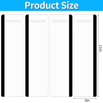 Monitor Memo Board, 4PCS Transparent Computer Monitor Side Panel Creative Desktop Memo Board, Acrylic Desktop Computer Sticky Note Holder for Home Office