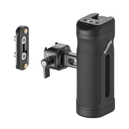 SmallRig Mini Side Handle with NATO Clamp & NATO Rail, for Left or Right Hand, Up and Down Adjustable, with Built-in Cold Shoe & Threaded Hole, Max. Load 10kg / 22lb - style: NATO with Rail