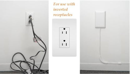 Sleek Socket Original and Patented Flat Ultra-Thin Outlet Concealer with EXTENSIO - size: 8 ft - Dual Cords, style: Inverted Outlet