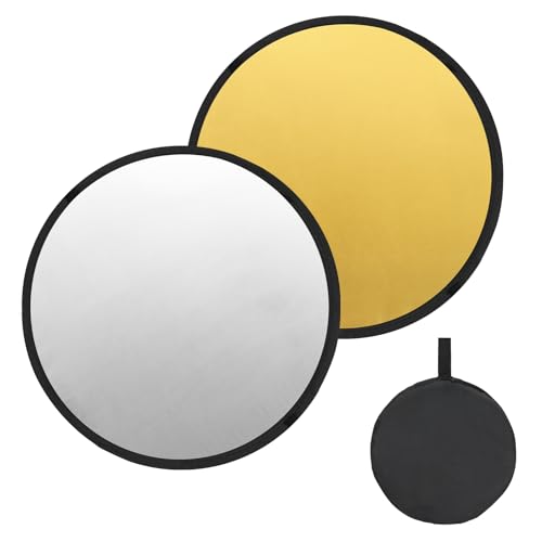 PATIKIL 31"/80cm Reflector Photography, 2 in 1 Collapsible Light Reflector with Bag Multi-Disc Light Diffuser for Studio Outdoor, Gold/Silver - color: Gold/Silver, size: 31"/80cm