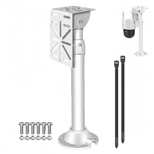 I-Type Telescopic Security Camera Mount Kit with L-Shaped Metal Adapter - Heavy-Duty Bracket for Indoor/Outdoor Use, Fits Most CCTV Dome/IP/PTZ Cameras Solar Panel