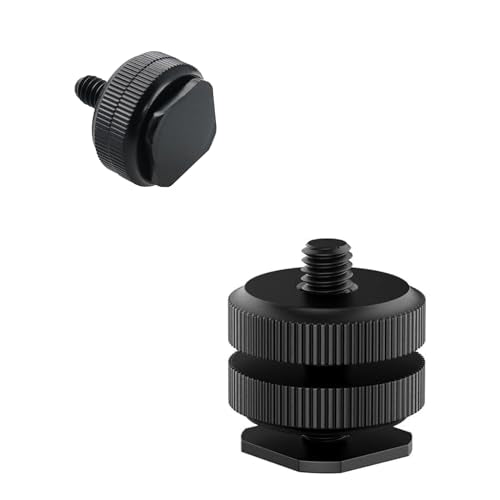 Camera Hot Shoe Mount(1 Pack) to 1/4"-20 Tripod Screw Adapter Flash Shoe Mount for DSLR Camera Rig - size: 1 Pack