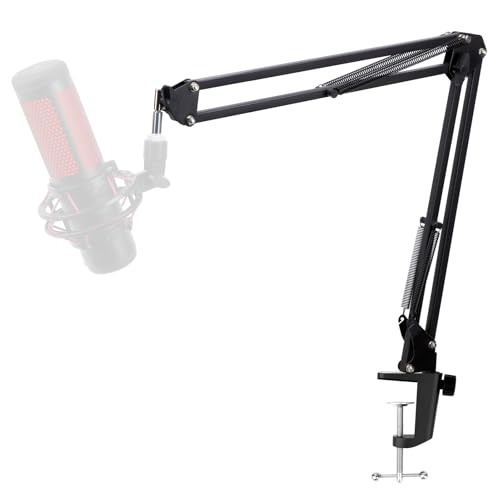 Mic Arm for QuadCast S - Boom Arm for HyperX QuadCast 2 QuadCast SoloCast, Blue Yeti, Fifine AM8, Rode, Shure, Razer, Gaming Mic and Most Microphones using 3/8" to 5/8" Adapter