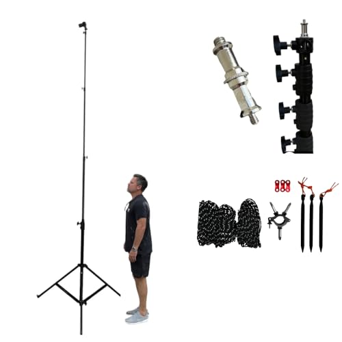 Glide Gear TST 12 12-Foot Tripod Stand – Air-Cushioned Telescoping Sections, Heavy-Duty Aluminum Construction, Adjustable Height, Supports Cameras Up to 4 lbs - Stabilization Kit Included - size: TST 12 - 12 Ft. Tripod
