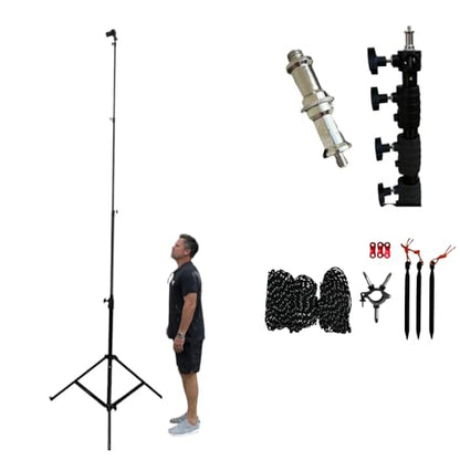 Glide Gear TST 12 12-Foot Tripod Stand – Air-Cushioned Telescoping Sections, Heavy-Duty Aluminum Construction, Adjustable Height, Supports Cameras Up to 4 lbs - Stabilization Kit Included - size: TST 12 - 12 Ft. Tripod