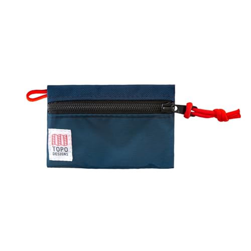 Topo Designs Accessory Bags, Travel Organizer Accessories for Smaller Items, Durable Storage Pouch, 3 Sizes, Fully Lined Pack Cloth (Micro, Navy/Navy) - color: Navy/Navy, size: Micro