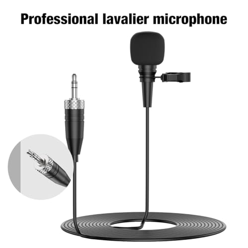 Professional Unidirectional Super Cardioid Lavalier Lapel Microphone - Compatible with Sennheiser Wireless Bodypack System (3.5mm Female Screw Plug)