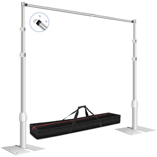 FUDESY Pipe and Drape Stand Kit, 10x10ft Heavy Duty Adjustable Metal Backdrop Frame for Photography, Wedding Parties, Decoration - color: Silver, size: 10 x 10ft