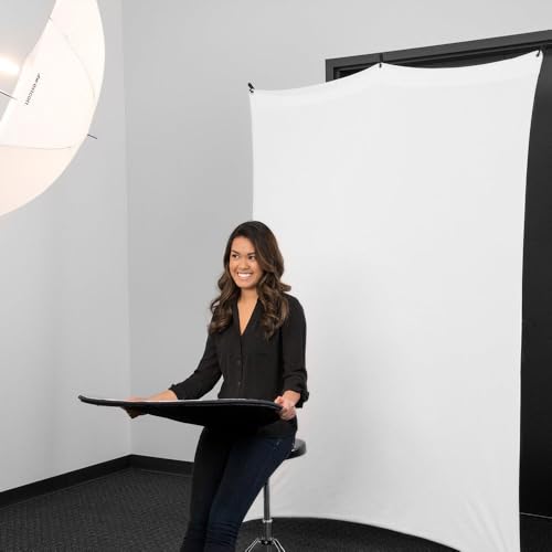 Westcott X-Drop Wrinkle-Resistant 5' x 7' (1.52 x 2.13m) Backdrop for Headshots, Photoshoots & Product Photos - Portable and Travel Friendly (High Key White) - color: High Key White