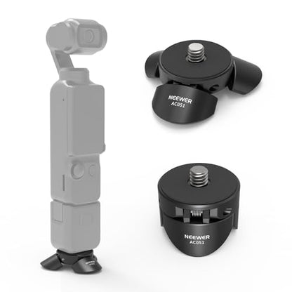 NEEWER Mini Tripod Compatible with DJI Osmo Pocket 4 & 3, Small Desktop Gimbal Camera Holder Mount Stand with 1/4" Screw Compatible with Insta 360 X5 X4 X3, Upright/Handheld Mode Switch, AC051 - style: AC051