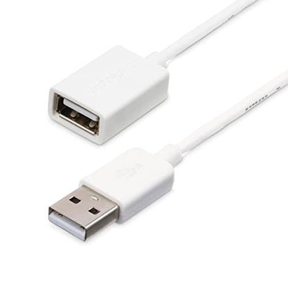 StarTech 1m USB 2.0 Extension Cable, USB-A M/F, White (USBEXTPAA1MW) - color: White, size: 3ft