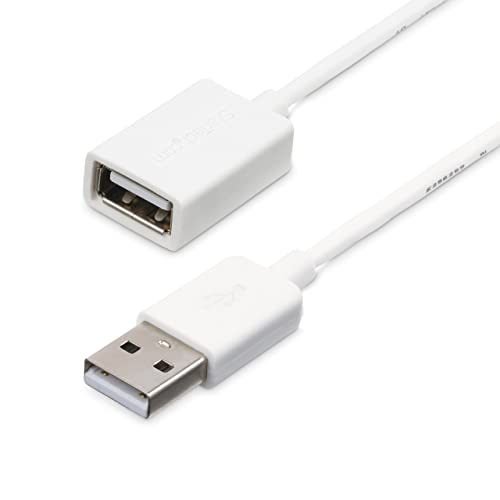 StarTech 1m USB 2.0 Extension Cable, USB-A M/F, White (USBEXTPAA1MW) - color: White, size: 3ft