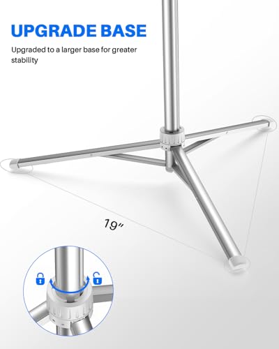 67" Phone Tripod, MIIASI Extendable Tripod for iPhone, Selfie Stick with Remote and Phone Holder, Compatible with iPhone/Android/Camera, Light Stand - color: Silver