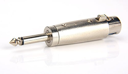 Professional 6.35mm 1/4 Inch Mono Male Plug to 3 Pin XLR Female Jack Stereo Audio Microphone Adapter Converter Connector (2 Pack) - color: SET 2