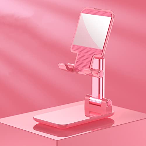 Home Phone Stand, Folding Telescopic Desktop Stand, Live Broadcast, Selfie (Pink) - color: Pink