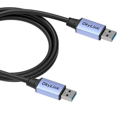 OkyLink USB 3.0/3.2 Gen 1 Data Cable A to A, Male to Male 5Gbps, 5ft | 1.5M, Aluminum Housing, for Barcode Scanner and POS System - color: USB3.0(5Gbps), size: 5ft (1.5m)