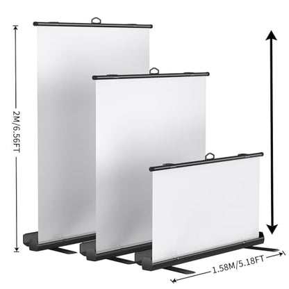 WASJOYE Retractable White Backdrop Screen - 62.2 x 79 in Professional Pull Up Panel Auto-Locking Wrinkle-Resistant Photography Background for Video Conference, Live Game, Photographic Studio Streaming - color: White, size: 62.2 X 79 in