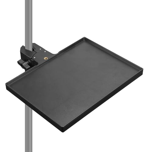 Microphones Sound Card Stand Tray for Music Interfaces Accessories with Strong Clamp Fit for 13-47mm Tube ABS Build - color: Black