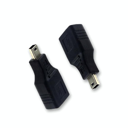 USB 2.0 Type A Female to Mini USB 5-pin Male Adapter Converter, Compatible with Cameras, Printers, Audio Devices, etc. (2-Pack)