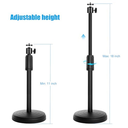 Webcam Stand for Desk, 18 Inch Webcam Tripod Computer Camera Stand with Phone Holder Desktop Web Cam Mount for Logitech C920 C922 C925e C922x C930e C930 C615 and BRIO - size: 18 inch