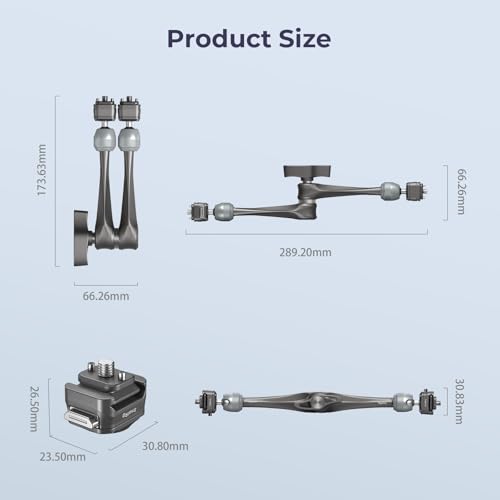 SMALLRIG 11" Rosette Magic Arm, HawkLock H21 Quick Release Structure, w 1/4"-20 Screws and Anti-Twist Pins, for Monitors, Lights, Max Load Cpacity 3kg - size: 11" (HawkLock)