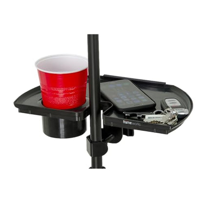 Gator Frameworks Microphone Stand Accessory Tray with Drink Holder and Guitar Pick Tab, 12" x 7" (GFW-MIC-ACCTRAY) - size: 12" x 7" Standard Tray, style: Standard Tray