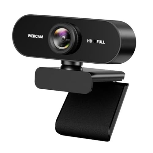 GIZNXBA USB Webcam with Microphone for Streaming Noise Cancellation, Wide-Angle Lens, Plug & Play USB Webcam for Laptop, Desktop, Streaming(1080P) - color: 1080P