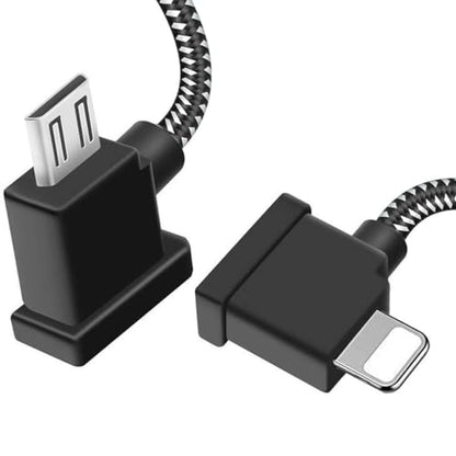 1FT USB Micro to iOS DJI Remote Controller Cable for iPhone 14 Pro, DJI Mavic Mini(1st Gen), Mini SE, Mavic Pro, Spark, 2 Pro Zoom,Mavic Air,Platinum, Phone/Tablet 90 Degree Data OTG Cord Accessories - size: 1FT(12in), style: Micro to IOS