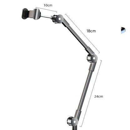 Adjustable Overhead Articulating Arm Phone Stand for Desk, Black Metal | Adjustable Height and Angle, Desktop Video Recording Tripod, Live Streaming, Photography Holder