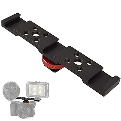 Fotoconic Hot Shoe Extension Bar Mount, Triple Cold Shoe Extension Flash Bracket, Compatible with Nikon Canon Sony Olympus DSLR Camera, Microphone, Led Video Light, Camcorder DV