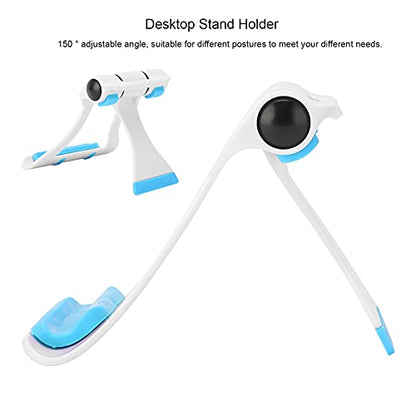Cyrank Cell Phone Stand, 150 Degree Foldable Tablet Stand Phone Stand for Desk Desktop Phone Holder Phone Holder Cradle Desktop Bracket Phone Stand for Recording Office Desk Accessories(Blue)