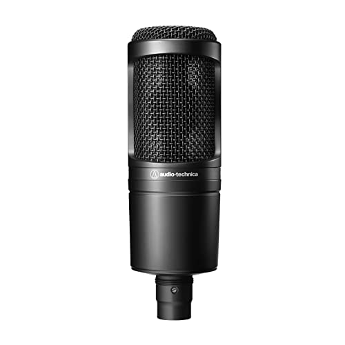 Audio-Technica AT2020 Cardioid Condenser Studio XLR Microphone, Ideal for Project/Home Studio Applications, Black | 20-20, 000 Hz, 144 Db Max Spl, 100 Ω, 48V Phantom Required, Xlr Output, Ideal for Project and Home Studios - color: Black, style: AT2020